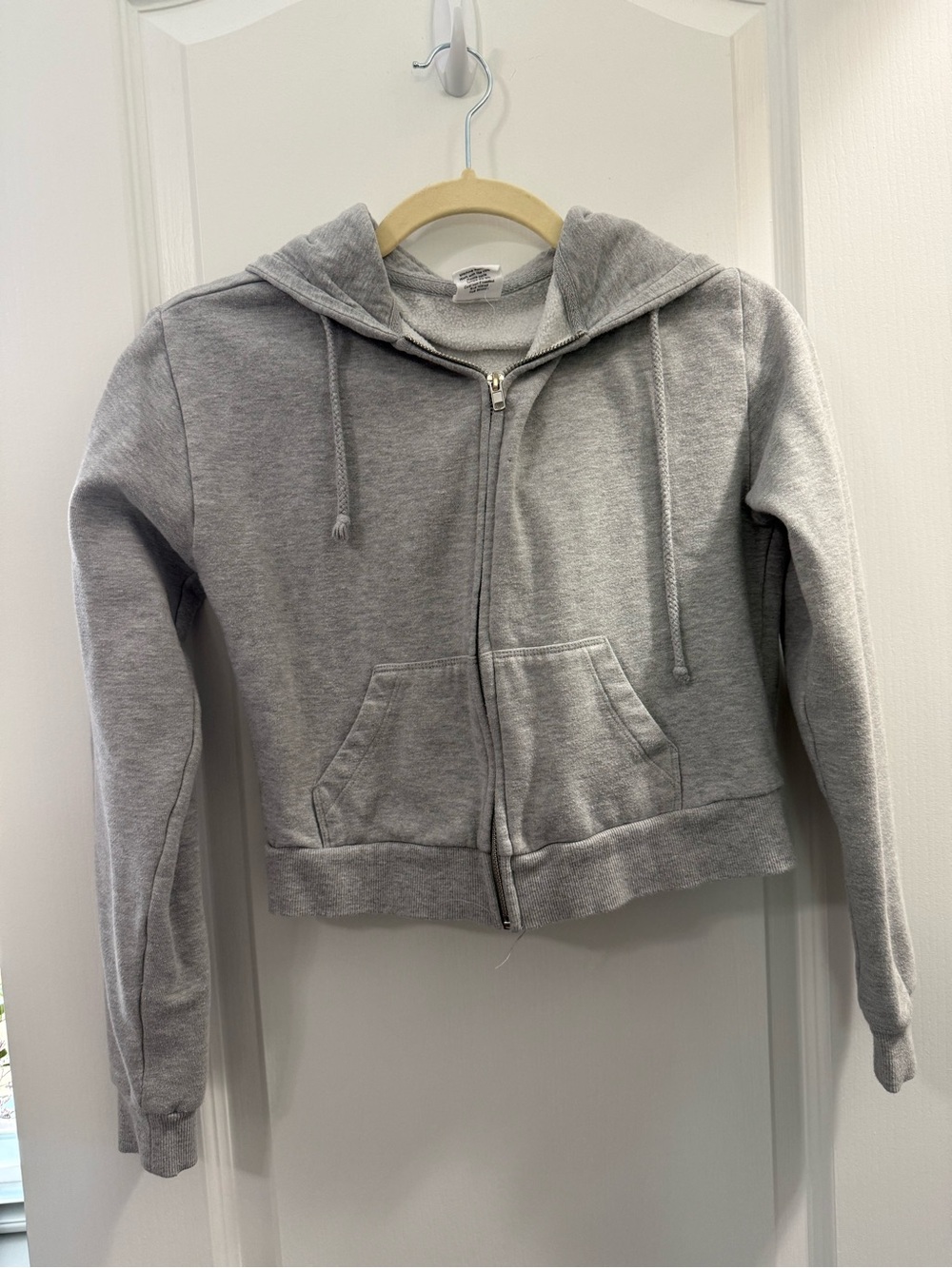 Full Tilt Light Gray Hooded Zip-Up Sweatshirt